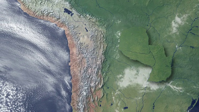 巴拉圭弹出后，地球缩放(与阿尔法matte)视频下载