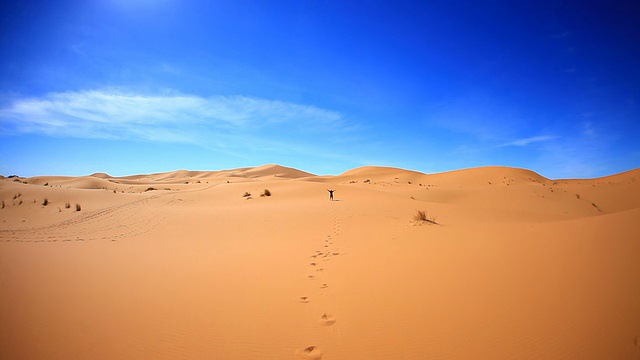 撒哈拉沙漠中的迷失之人，高清视频视频素材