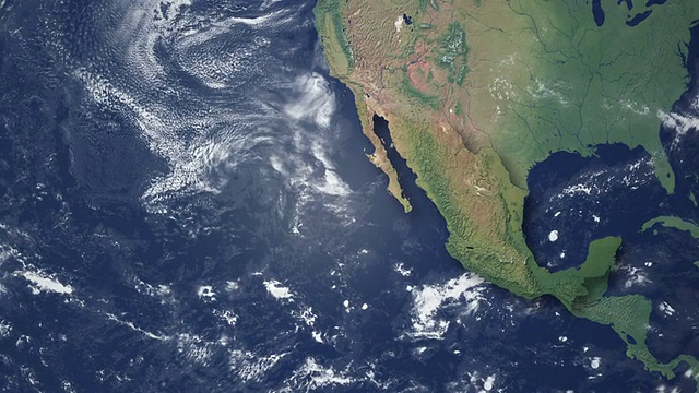墨西哥出现后，地球缩放(与阿尔法matte)视频素材