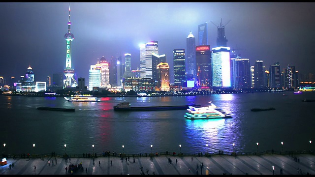 夜晚的上海天际线视频素材