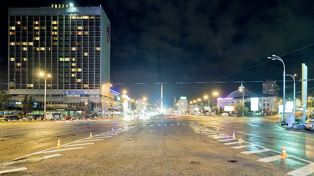 夜晚的城市道路时光流逝视频素材