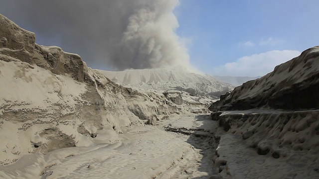 喷发后的布罗莫火山视频素材