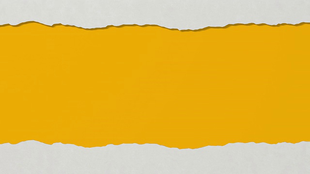 动画的白色撕破纸在黄色的背景。视频下载