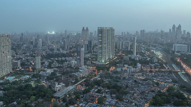晚上到晚上的时间流逝拍摄南孟买的天际线视频素材