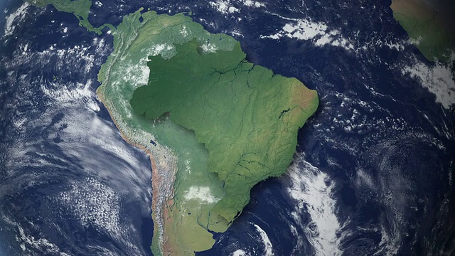 地球变焦以巴西为中心(阿尔法哑光)视频下载