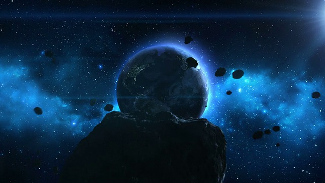 朝向地球的大型小行星视频下载