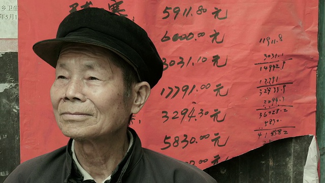 年长的中国男人的肖像大多看向别处视频素材