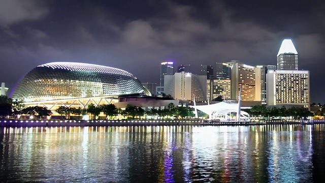 新加坡天际线和滨海广场剧院视频素材