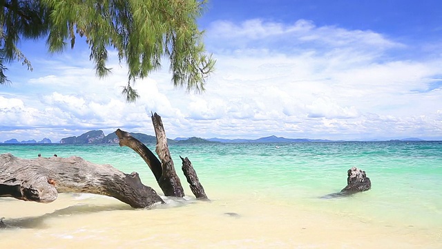 热带白沙海滩安达曼海在董泰国多利视频素材