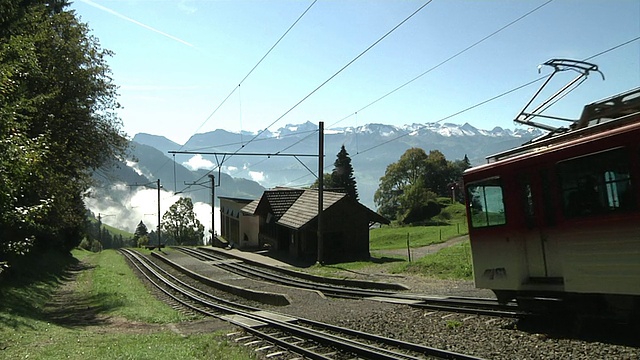 维茨诺-里吉铁路俯瞰卢塞恩湖视频素材