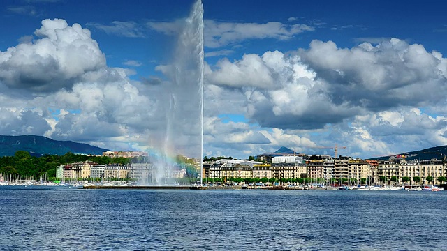 日内瓦湖的大喷泉视频素材
