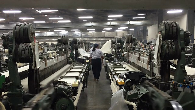 越南纺织厂内部视频素材