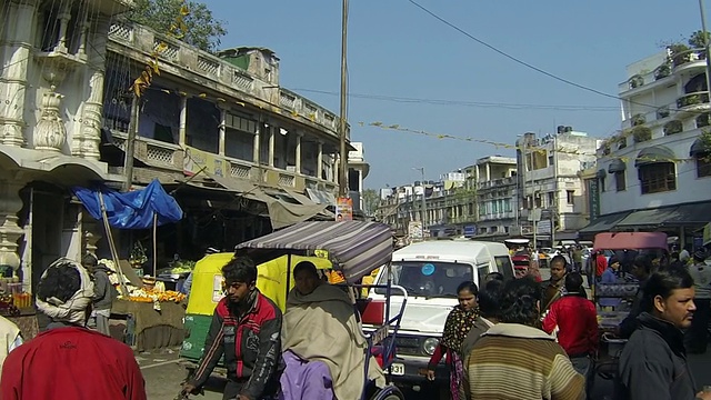 印度德里拥挤的街道视频素材