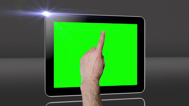 触摸屏平板电脑手势与绿色屏幕。高清视频素材