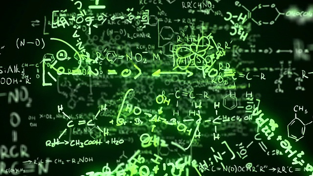 化学公式(绿色)-环视频下载