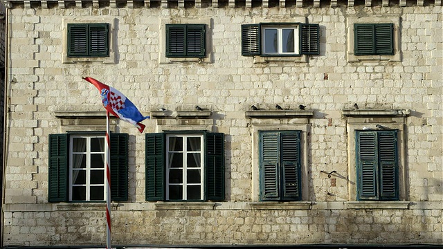 克罗地亚国旗和百叶窗视频素材
