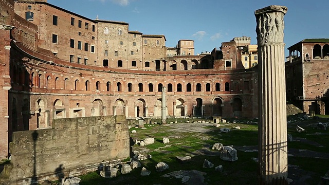 图拉真在罗马的市场和论坛视频素材