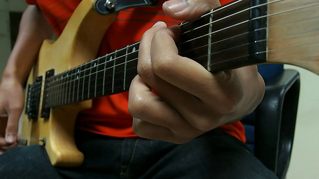 吉他手特写视频素材