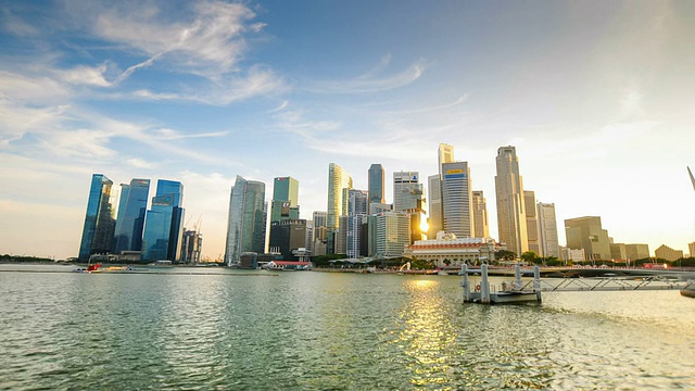 延时新加坡全景。缩小效果视频素材