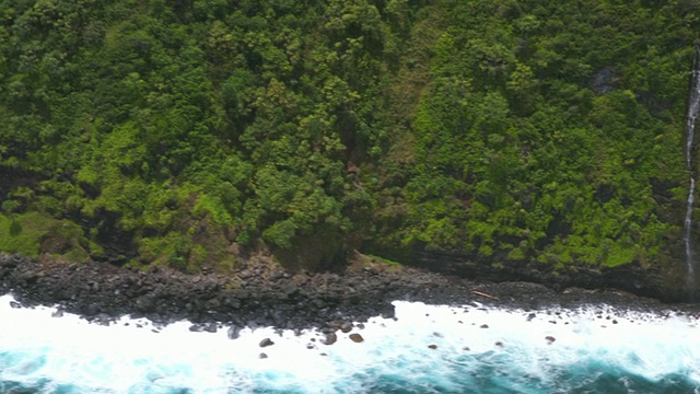 毛伊岛空中海岸瀑布视频素材