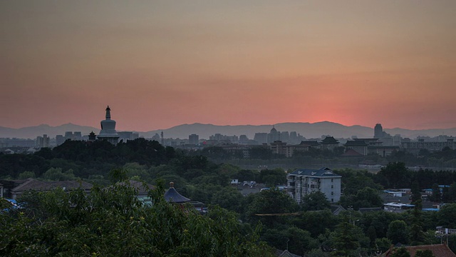 北京著名的北海公园日落视频素材