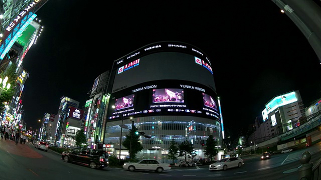 在新宿，东京，日本交通的广角镜头视频素材