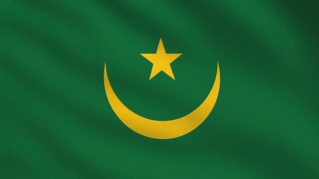 毛里塔尼亚国旗视频素材