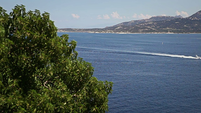游艇抵达科西嘉岛的卡尔维海湾视频下载