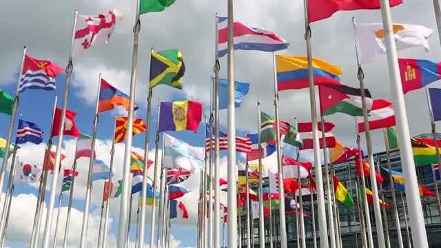 国际旗帜视频素材