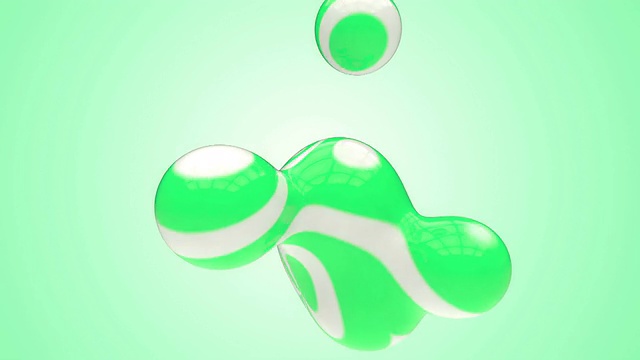 抽象的带有alpha绿色条纹的移动球体视频素材