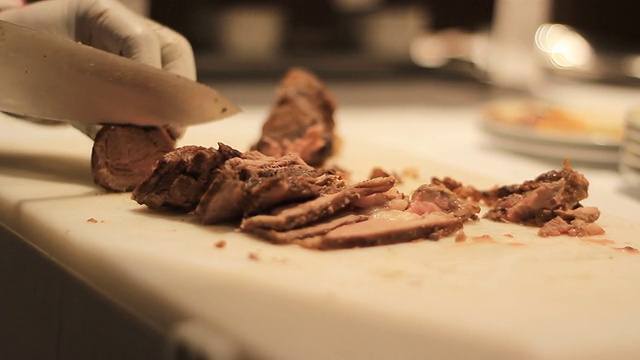 肉的切割视频素材