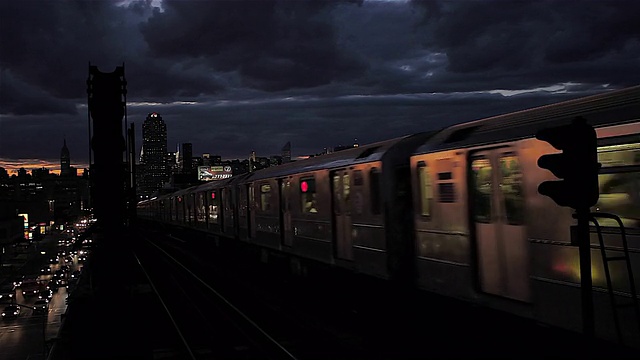纽约天际线和日落地铁视频素材