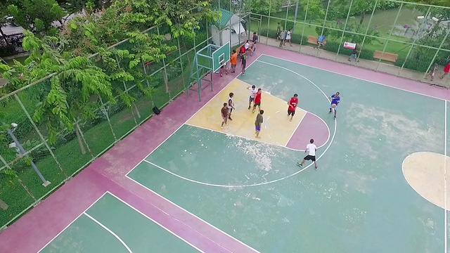 空中射击:打篮球视频素材