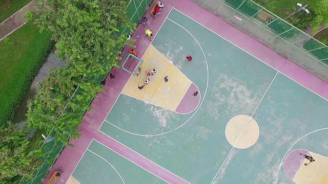 空中射击:打篮球视频素材