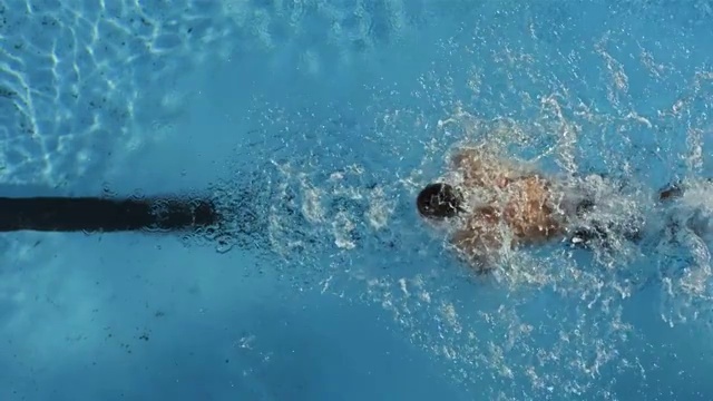 高清超级慢动作:游泳者表演蝶泳视频素材