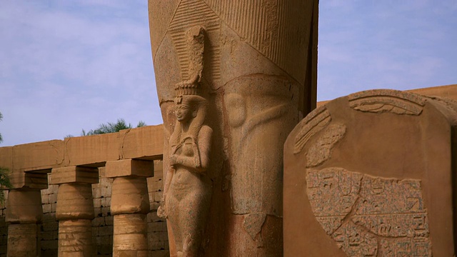 埃及卢克索卡纳克神庙的拉美西斯二世雕像视频下载