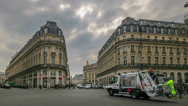 高清时间流逝:巴黎广场歌剧院视频素材