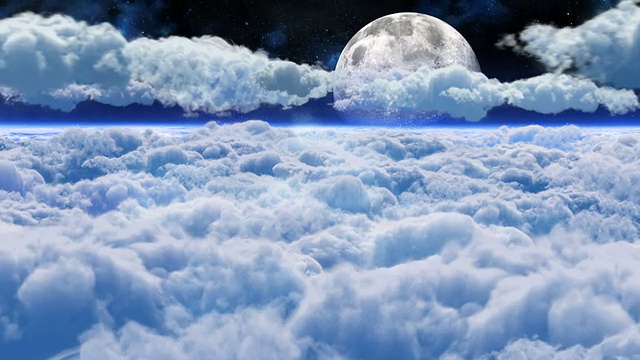 夜间云层飞行视频素材