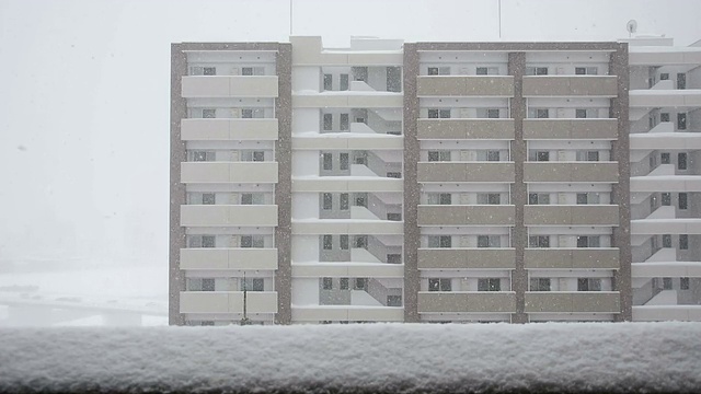暴风雪和大楼视频素材