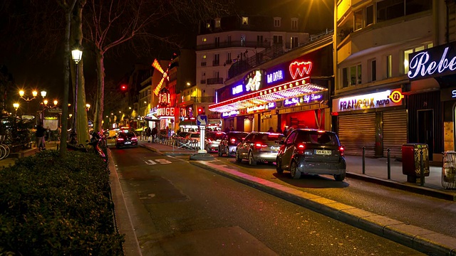 高清延时:巴黎红灯区拥挤的行人视频素材