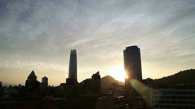 从智利的埃尔高尔夫社区看日落视频素材