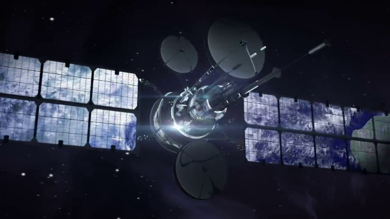 卫星在绕地球轨道运行视频下载
