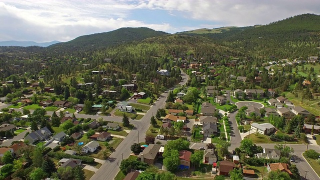 空中蒙大拿乡村小镇视频素材
