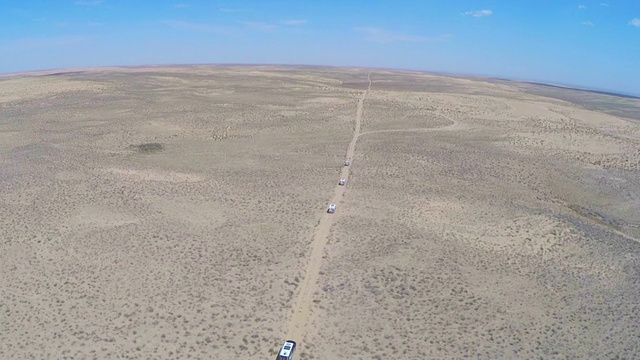 中国内蒙古阿拉善腾格里沙漠行车WS鸟瞰图视频下载