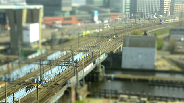 铁路和海上交通阿姆斯特丹倾斜转移时间流逝视频下载