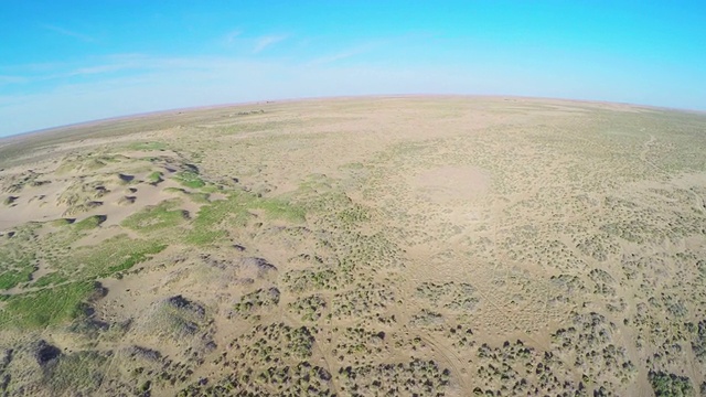 腾格里沙漠/阿拉善沙漠WS航拍图，中国内蒙古。视频素材