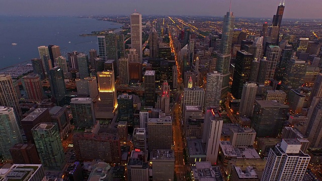 空中伊利诺斯州芝加哥视频素材