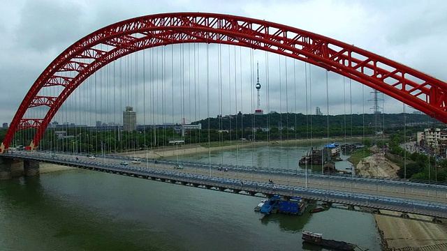 中国湖北武汉青川大桥视频素材