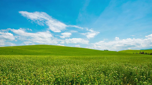 T/L 8K云景在美丽的绿色草地视频素材