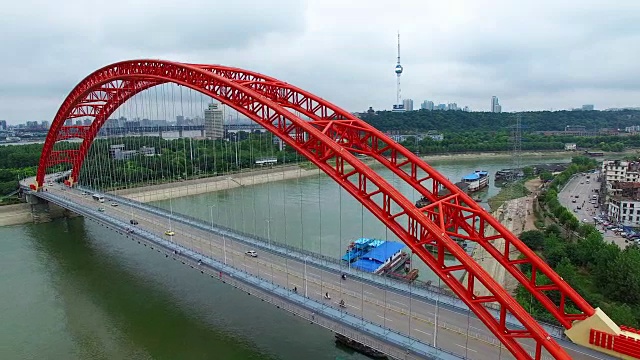 中国湖北武汉青川大桥视频素材